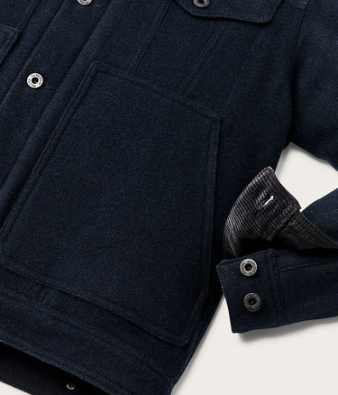 FILSON INSULATED WOOL SHORT CRUISER MACKINAW JACKET FMCPS0140 NAVY - Shoelosophy
