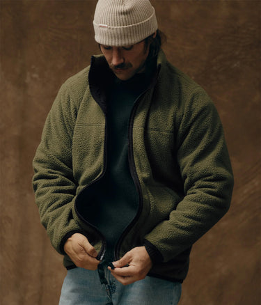 FILSON REVERSIBLE FLEECE FLEECE JACKET RISTOP WR FMCPS0143 DARK OLIVE DRABV - Shoelosophy