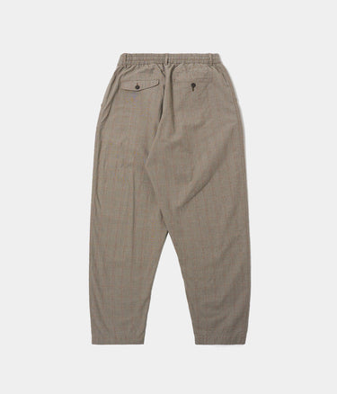 UNIVERSAL WORKS PLEATED TRACK PANT 34145 GREY BROWN WALES GLEN CHECK - Shoelosophy