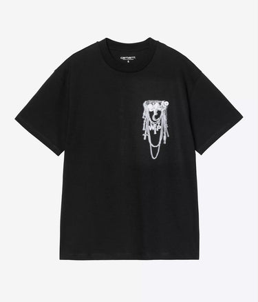 CARHARTT WIP WOMENS INVERTED CHARM T-SHIRT I036030 BLACK - Shoelosophy