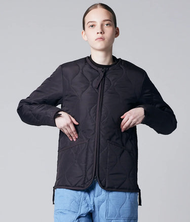 TAION UNISEX MILITARY W-ZIP CREW NECK DOWN JACKET BLACK - Shoelosophy