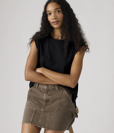 LEVI'S WOMAN BOXY TANK A8794-0020 ANTHRACITE NIGHT DAMEN TANKTOP - Shoelosophy