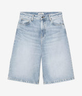 CARHARTT WIP WOMENS BELMONT SHORT I036598 BLUE HEAVY WORN BLEACHED - Shoelosophy