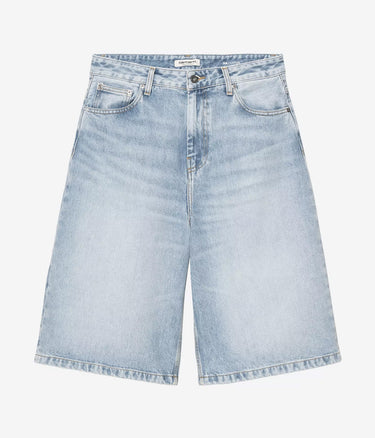CARHARTT WIP WOMENS BELMONT SHORT I036598 BLUE HEAVY WORN BLEACHED - Shoelosophy