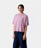 CARHARTT WIP WOMENS NELSON T-SHIRT I033051 GENTLE PURPLE GARMENT DYED - Shoelosophy