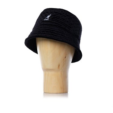 KANGOL DASH QUILTED BIN BUCKET EARFLAPS K5310 BLACK