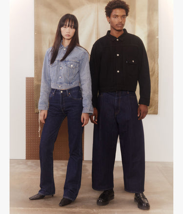 LEVI'S MADE OF JAPAN WIDE PLEAT CROP JEANS A9136-0001 BLUE - Shoelosophy