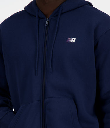 NEW BALANCE FLEECE HOODED SWEATSHIRT JACKET MJ41502NNY NAVY - Shoelosophy