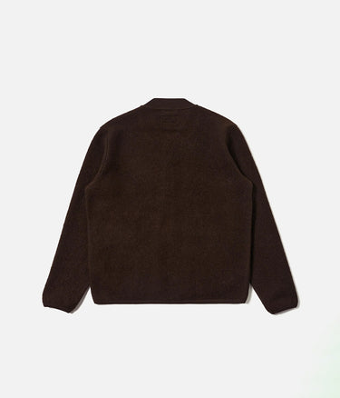 UNIVERSAL WORKS ZIP BOMBER WOOL FLEECE 00018 BROWN - Shoelosophy
