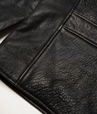 SCHOTT NY BLACK LC BRAKEMAN LAMBSKIN LEATHER JACKET - Shoelosophy