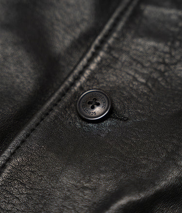 SCHOTT NY BLACK LC BRAKEMAN LAMBSKIN LEATHER JACKET - Shoelosophy