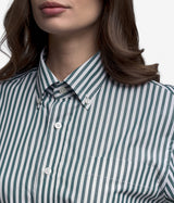 SEBAGO OAKLAND POP SHIRT 751273W GRÜNE WEIßE STREIFEN - Shoelosophy