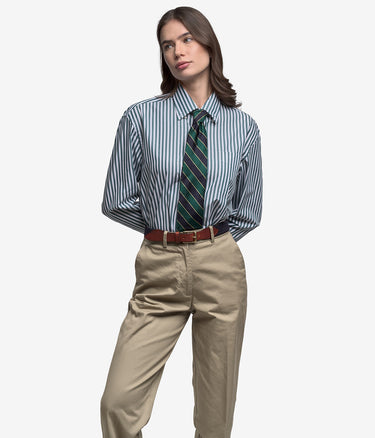 SEBAGO OAKLAND POP SHIRT 751273W GRÜNE WEIßE STREIFEN - Shoelosophy