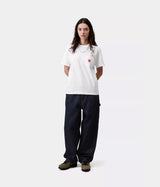 CARHARTT WIP WOMENS POCKET HEART T-SHIRT I032180 WHITE - Shoelosophy