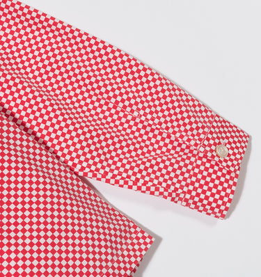 STUSSY MINI CHECK FULL ZIP LS SHIRT 1110021 RED CAMICIA UOMO - Shoelosophy