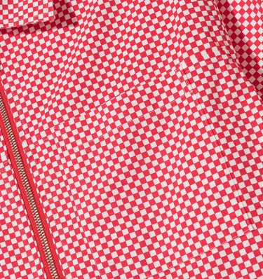 STUSSY MINI CHECK FULL ZIP LS SHIRT 1110021 RED CAMICIA UOMO - Shoelosophy