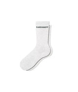 CARHARTT WIP WOMENS LINK SOCKS I033005 ASH HEATHER VELVET GREEN - Shoelosophy