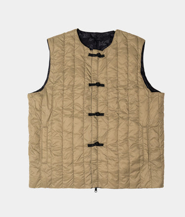 TAION X BEAMS REVERSIBLE CHINA WORK INNER VEST BEIGE BLACK