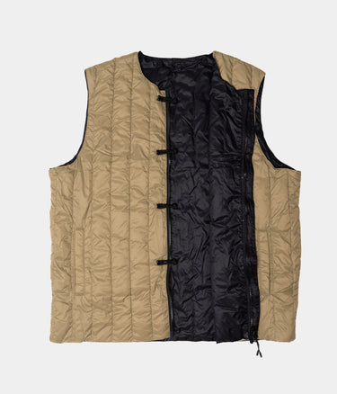 TAION X BEAMS REVERSIBLE CHINA WORK INNER VEST BEIGE BLACK