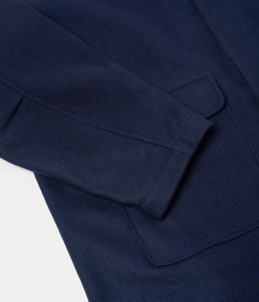 UNIVERSAL WORKS ACCOUNT COAT 31104 NAVY CAPPOTTO UOMO LOOSE FIT - Shoelosophy