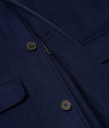 UNIVERSAL WORKS ACCOUNT COAT 31104 NAVY CAPPOTTO UOMO LOOSE FIT - Shoelosophy
