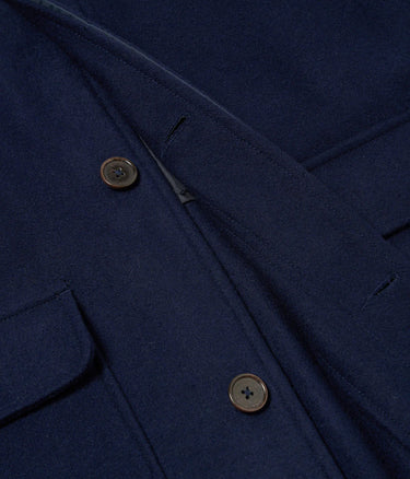 UNIVERSAL WORKS ACCOUNT COAT 31104 NAVY CAPPOTTO UOMO LOOSE FIT - Shoelosophy