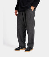 UNIVERSAL WORKS OXFORD PANT LEVISHAM WOOL MIX 31157 BLACK - Shoelosophy