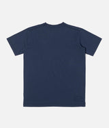 UNIVERSAL WORKS PRINT POCKET TEE ORGANIC JERSEY NAVY - Shoelosophy