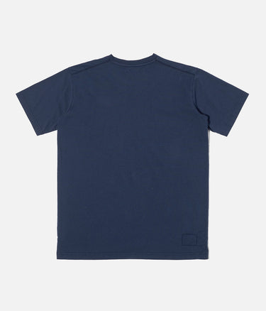 UNIVERSAL WORKS PRINT POCKET TEE ORGANIC JERSEY NAVY - Shoelosophy