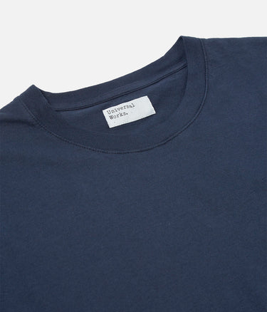 UNIVERSAL WORKS PRINT POCKET TEE ORGANIC JERSEY NAVY - Shoelosophy