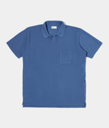 UNIVERSAL WORKS VACATION POLO PIQUET BLUE - Shoelosophy