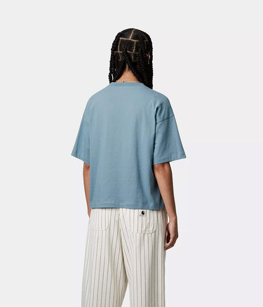 CARHARTT WIP WOMENS CHESTER T-SHIRT I030656 CLAY BLUE - Shoelosophy