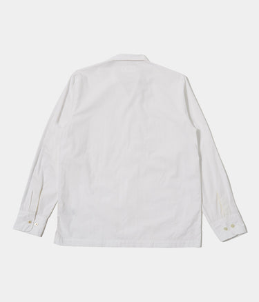 UNIVERSAL WORKS DWIGHT OVERSHIRT 34169 POPLIN WEISS - Shoelosophy