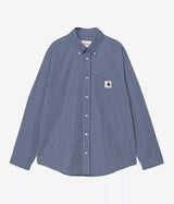 CARHARTT WIP WOMENS GROFF SHIRT I036277 CHECK BLUE - Shoelosophy