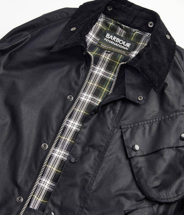 BARBOUR INTERNATIONAL A7 PACEMASTER WAX JACKET MWX2379 BK71 SCHWARZ - Shoelosophy