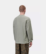 CARHARTT WIP LOOSE POCKET T-SHIRT I036862 SHADY GREEN GARMENT DYED LONG SLEEVES - Shoelosophy