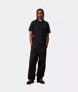 CARHARTT WIP CHASE PIQUE POLO I023807 BLACK - Shoelosophy