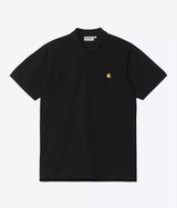 CARHARTT WIP CHASE PIQUE POLO I023807 BLACK - Shoelosophy
