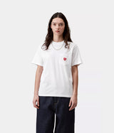CARHARTT WIP WOMENS POCKET HEART T-SHIRT I032180 WHITE - Shoelosophy
