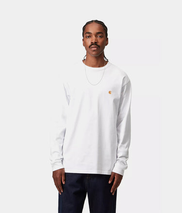 CARHARTT WIP CHASE LONG SLEEVE T-SHIRT I026392 WHITE - Shoelosophy