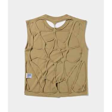 ARIES ARISE DIAMANTE SLASHED BACK VEST CEDAR GREEN MADE IN ITALY