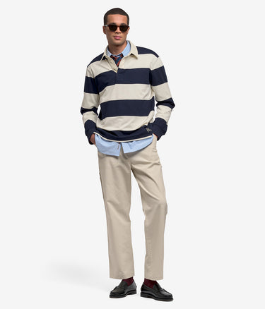 SEBAGO CAMPBELL LS POLO WHITE NATURAL BLUE - Shoelosophy