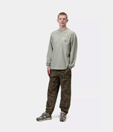 CARHARTT WIP LOOSE POCKET T-SHIRT I036862 SHADY GREEN GARMENT DYED LONG SLEEVES - Shoelosophy