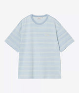CARHARTT WIP MATTI T-SHIRT I036183 STRIPE ICARIA SPHENE INDIGO OVERDYED - Shoelosophy