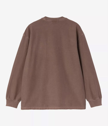 CARHARTT WIP LOOSE POCKET T-SHIRT I036862 TOBACCO GARMENT DYED LONG SLEEVES - Shoelosophy
