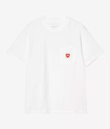 CARHARTT WIP WOMENS POCKET HEART T-SHIRT I032180 WHITE - Shoelosophy
