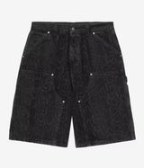 CARHARTT WIP OG DOUBLE KNEE SHORT I036590 SNAKE CAMO BLACK HEAVY STONE - Shoelosophy