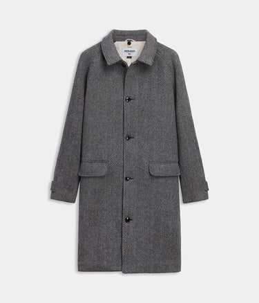 SEBAGO BINGHAM HERRINGBONE COAT 741262W LIGHT GREY DARK GREY