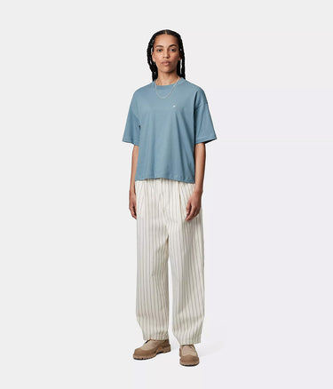 CARHARTT WIP WOMENS CHESTER T-SHIRT I030656 CLAY BLUE - Shoelosophy
