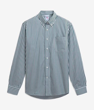 SEBAGO OAKLAND POP SHIRT 751273W GRÜNE WEIßE STREIFEN - Shoelosophy
